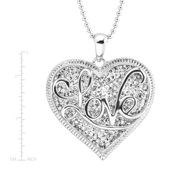 New Crystaluxe 'Love' Script
Overlay Pendant with Crystals in Silver, 18" - Picture 8 of 9